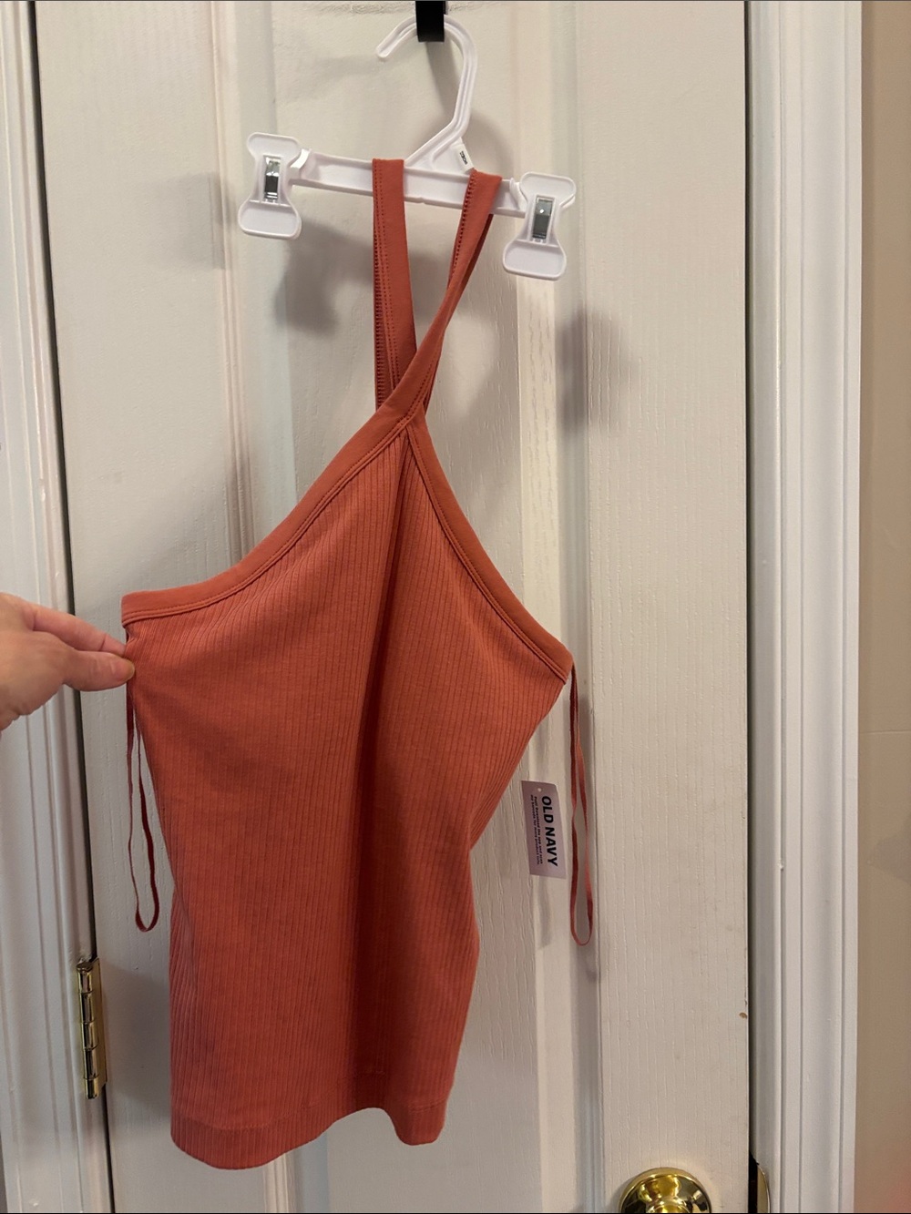 Old Navy Ribbed Rust-Orange Halter Tank size small